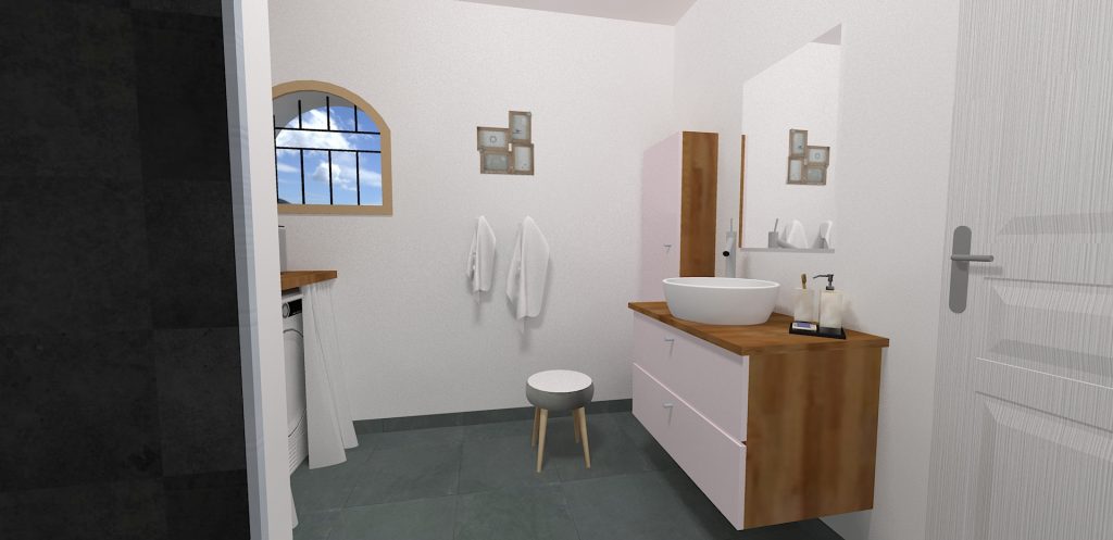 3D salle de bains avec vasque