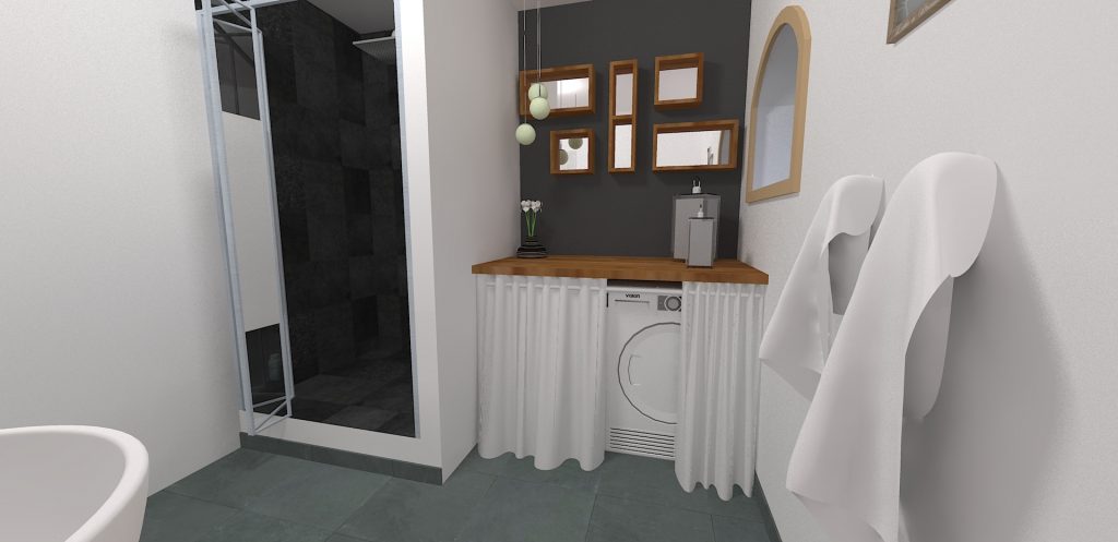 Visuel 3D petite salle de bains