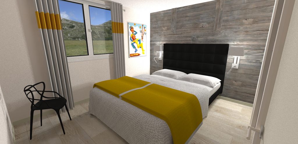 Décoration chambre chalet Jaune