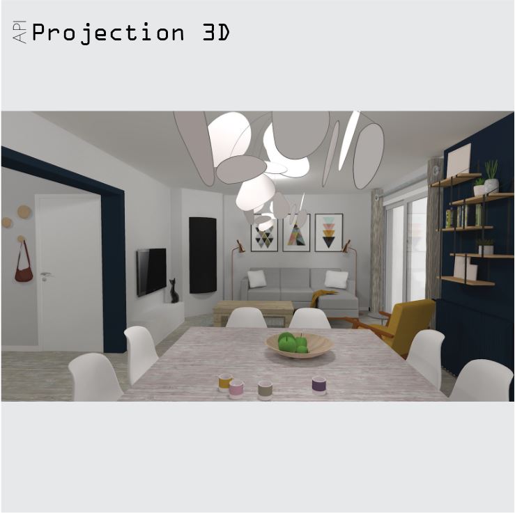 Projection 3D rénovation maison Passy